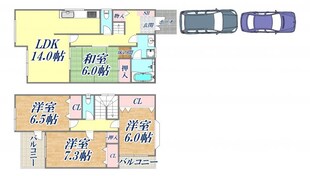 浜甲子園1丁目戸建の物件間取画像